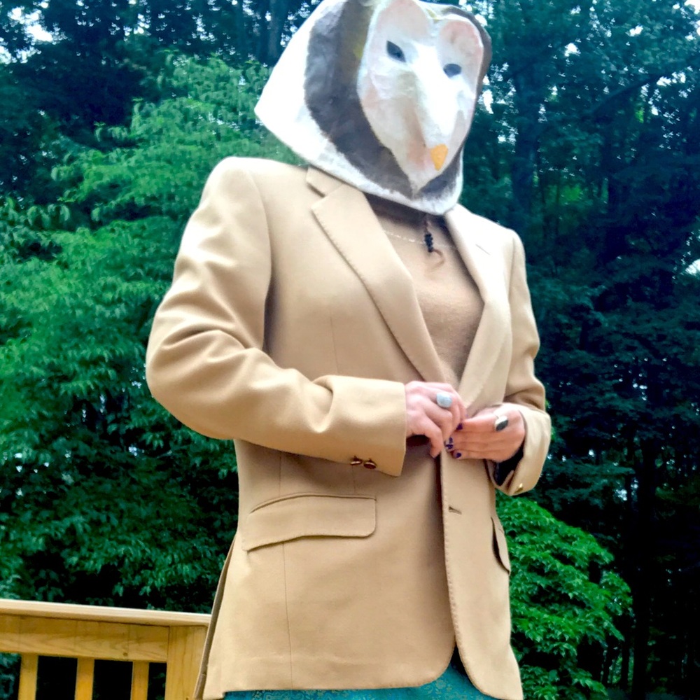 D’Avenza men’s tan wool two button jacket